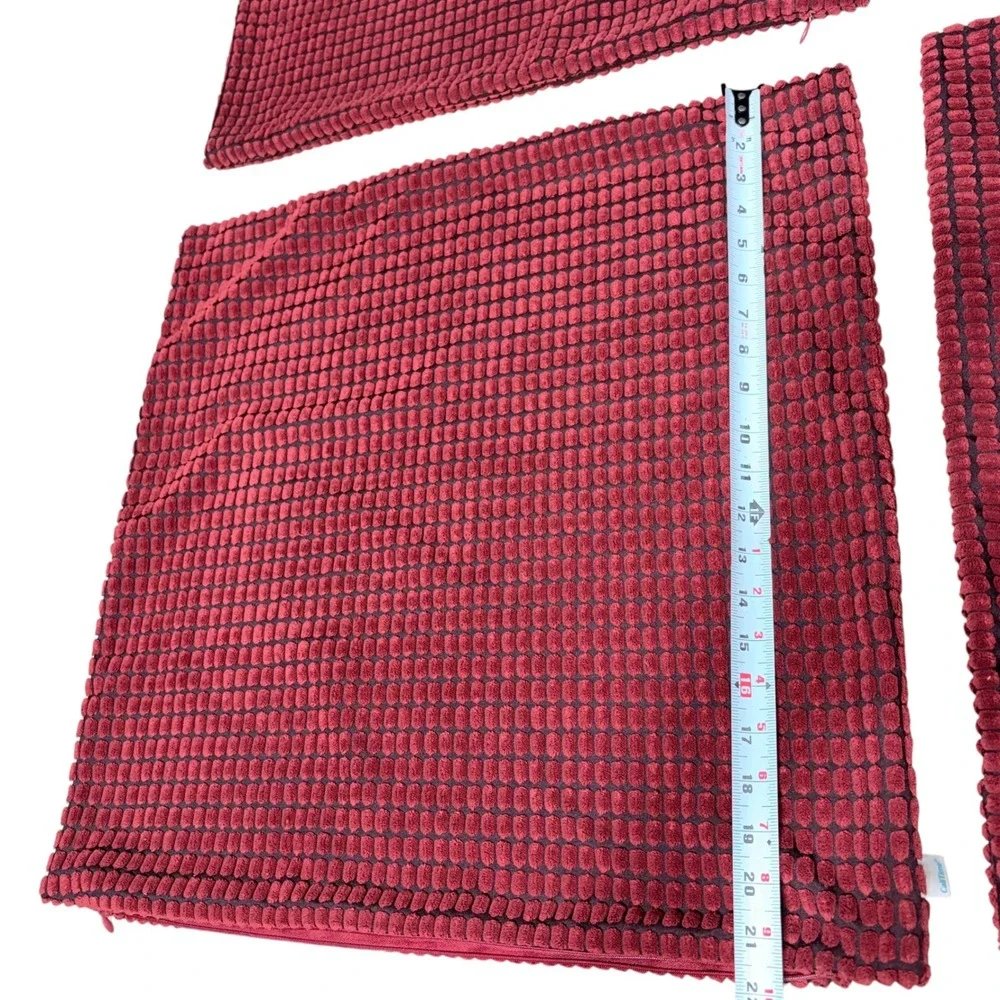 CaliTime Burgundy Red Popcorn Textured Throw Pillow Covers Set of 4 22x22 Square